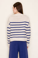 White Birch Striped Knit Top in Navy