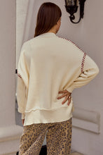 Load image into Gallery viewer, LovLov Knit Sweater with &quot;Game Day&quot; Yoga Lettered Front in Ivory/Burgundy
