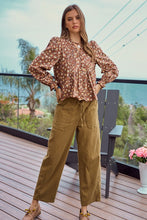 Load image into Gallery viewer, LovLov Floral Print Cotton Top in Mocha
