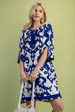 Load image into Gallery viewer, GiGio Abstract Print Mini Dress in Cobalt Mix
