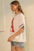 Oddi OVERSIZED Game Day Sweatshirt in White Navy