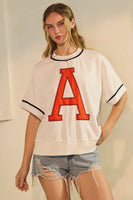 Oddi OVERSIZED Game Day Sweatshirt in White Navy