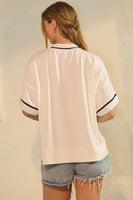 Oddi OVERSIZED Game Day Sweatshirt in White Navy