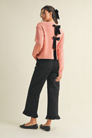 AnnieWear Stretch Twill Cropped Pants with Ruffles in Black