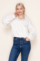 White Birch Floral Print Jacket in Off White