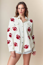Load image into Gallery viewer, Fantastic Fawn OVERSIZED Football Patched Jacket in Off White
