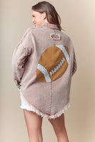 Fantastic Fawn Mineral Washed Denim Twill GAME DAY Shacket in Mauve