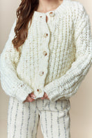 Peach Love Chunky Knit Cardigan in Cream