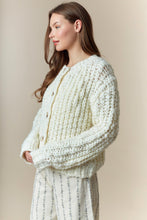 Load image into Gallery viewer, Peach Love Chunky Knit Cardigan in Cream
