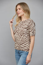 Load image into Gallery viewer, FATE Lightweight Animal Print Knit Sweater in Taupe Brown

