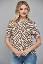 Load image into Gallery viewer, FATE Lightweight Animal Print Knit Sweater in Taupe Brown
