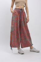 BlueVelvet Floral Print Double Gauze Print Pants in Lavender