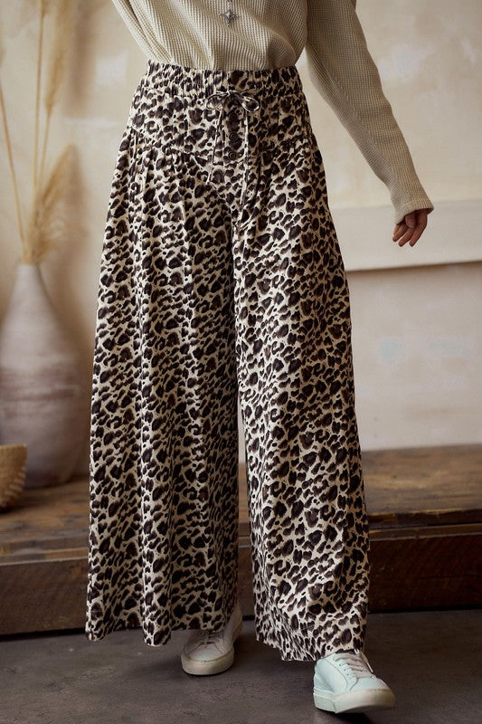 LovLov Animal Print Wide Leg Pants in Leopard – June Adel