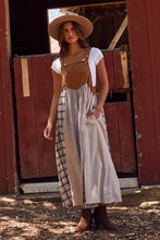 Load image into Gallery viewer, Oddi Corduroy and Patchwork Mixed Plaid Overall Dress in Taupe Multi
