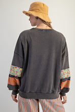Load image into Gallery viewer, Easel Terry Knit Sweatshirt with Mix n Match Print Heart Patch in Ash
