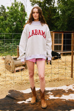 Load image into Gallery viewer, BucketList Graphic Print Sweatshirt &quot;ALABAMA&quot; with Reversible &quot;AL&quot; Print in Heather Grey
