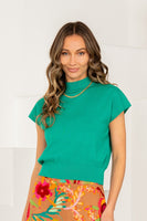 Sew in Love Solid Color Soft Knit Sweater in Emerald