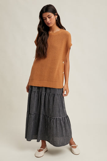 Wishlist OVERSIZED Sweater Vest in Hazelnut