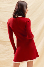 Load image into Gallery viewer, So Me FITTED Ribbed Sweater Mini Dress in Red
