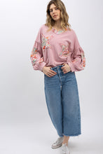 Load image into Gallery viewer, BlueVelvet Knit Top with Boho Print Patchwork in Pink
