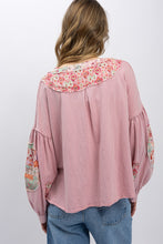 Load image into Gallery viewer, BlueVelvet Knit Top with Boho Print Patchwork in Pink
