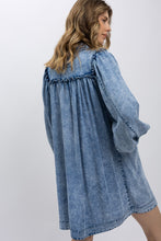 Load image into Gallery viewer, BlueVelvet Babydoll Chambray Mini Dress in Light Denim
