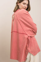 BlueVelvet Playful Heart Patched Oversized Top in Pink