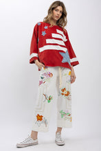 Load image into Gallery viewer, BlueVelvet USA Flag Inspired Patched Top in Red
