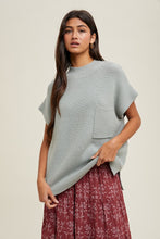 Load image into Gallery viewer, Wishlist OVERSIZED Ribbed Knit Sweater Vest in G.Mint
