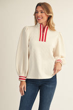 Load image into Gallery viewer, Jodifl Textured Mock Neck Half Zip Top in Ivory
