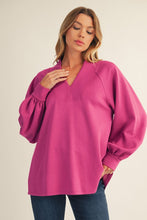 Load image into Gallery viewer, Jodifl Scuba Knit Top in Magenta
