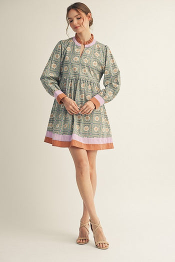 Jodifl Floral Print Mini Dress in Peppermint