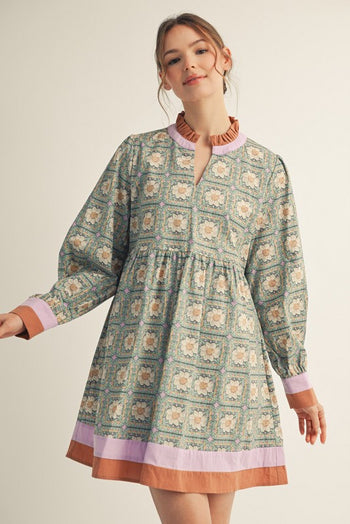 Jodifl Floral Print Mini Dress in Peppermint