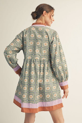 Jodifl Floral Print Mini Dress in Peppermint