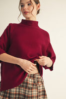Jodifl Soft Knit Sweater Top in Burgundy