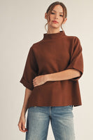 Jodifl Soft Knit Sweater Top in Brown ON ORDER