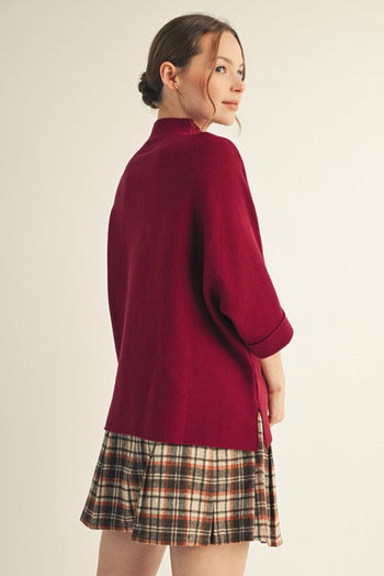 Jodifl Soft Knit Sweater Top in Burgundy