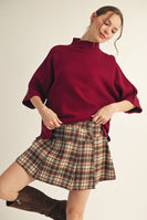 Jodifl Soft Knit Sweater Top in Burgundy