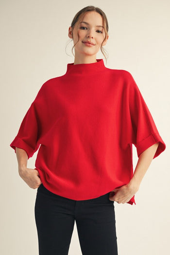 Jodifl Soft Knit Sweater Top in Red