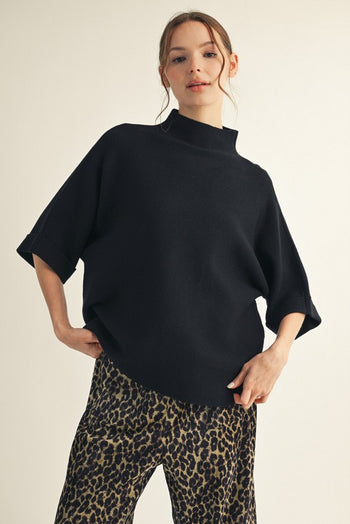 Jodifl Soft Knit Sweater Top in Black