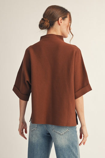 Jodifl Soft Knit Sweater Top in Brown ON ORDER