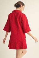 Jodifl Floral Jacquard Mini Dress in Red