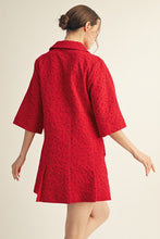 Load image into Gallery viewer, Jodifl Floral Jacquard Mini Dress in Red

