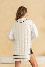 Load image into Gallery viewer, Sew in Love OVERSIZED Cable Knit Sweater Vest with Open Sides in Cream
