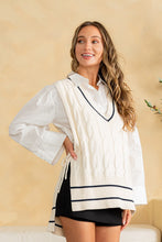 Load image into Gallery viewer, Sew in Love OVERSIZED Cable Knit Sweater Vest with Open Sides in Cream
