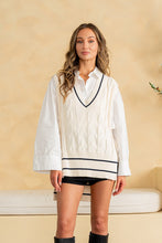 Load image into Gallery viewer, Sew in Love OVERSIZED Cable Knit Sweater Vest with Open Sides in Cream
