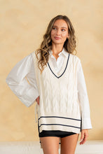 Load image into Gallery viewer, Sew in Love OVERSIZED Cable Knit Sweater Vest with Open Sides in Cream
