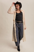 Load image into Gallery viewer, Listicle Sheer Lace Ruffled Duster Cardigan in Ecru
