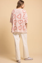 Load image into Gallery viewer, BlueVelvet Allover Heart Patched Top in Light Pink
