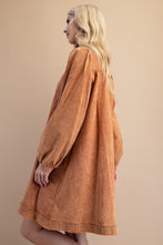 Load image into Gallery viewer, GiGio Mineral Washed Cotton Dress in Caramel
